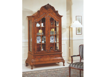 Glasvitrinen Wohnzimmer Möbel Braune Vitrine Klassischer Italienische Schrank