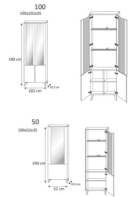 Hochglanz Wohnwand Schrankwand Wohnzimmer Deko Schrank Vitrine Sideboard