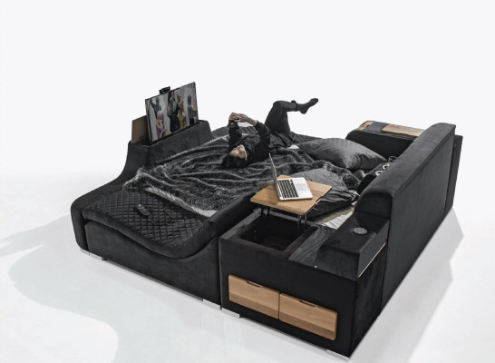 Exquisites Bett multifunktionales Doppelliegebett moderne Schlafzimmermöbel