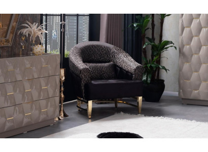 Sessel Bibliothek Lese Stuhl Ohrensessel Polster italienischer Stil Möbel Luxus