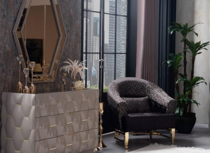 Kommode Anrichte Kommoden Spiegel Set Echtes Holz Italienische Möbel Modern Stil