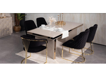Esstisch Holz Esstische Tische Tisch Design Gold Luxus Esszimmer Möbel Designer