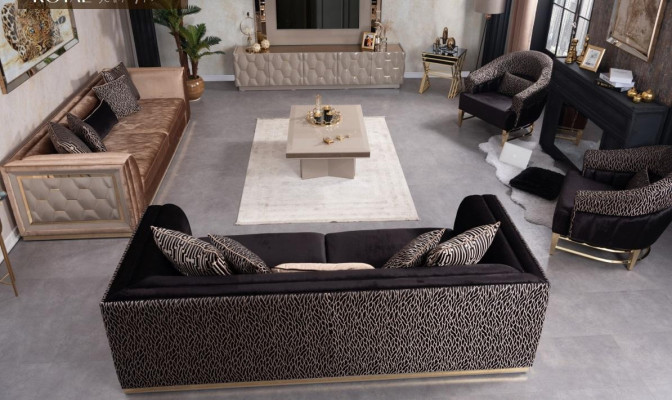 Sofagarnitur 3+3+1+1 Sitzer Polster Sofa Wohnlandschaft Sofas Couch