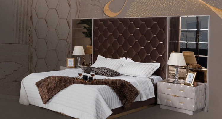 Schlafzimmer Bett Nachttisch Betten Doppel Holz Neu Luxus Set 3tlg.