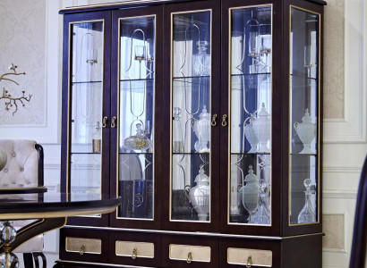 Klassische Design Vitrine Schrank italienische Möbel Vitrinen Glas Neu