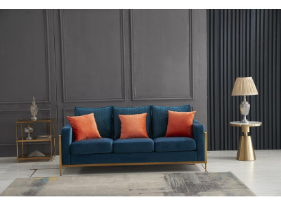 Dreisitzer Couch Polster Sofa Design 3er Sitz Sofas Zimmer Möbel Beige