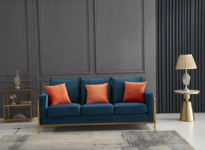 Dreisitzer Couch Polster Sofa Design 3er Sitz Sofas Zimmer Möbel Beige