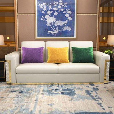 Komplett Set Sofagarnitur 3 2 1 Sitzer Designer 3tlg. Ledersofa 