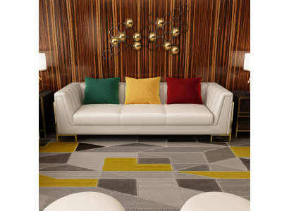 Sofa 3 Sitzer Leder Sofas Couch Polster Garnitur Deko Sofagarnitur Moderne