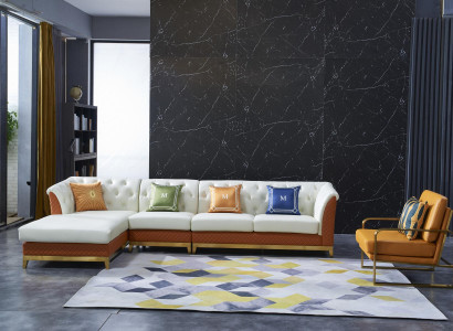 Design Sofa Couch Ecksofa Luxus Hocker Polster Garnitur Wohnlandschaft