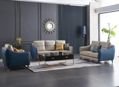 Sofagarnitur 3+1 Sitzer Set Design Deko Sofas Polster Couchen Relax Leder