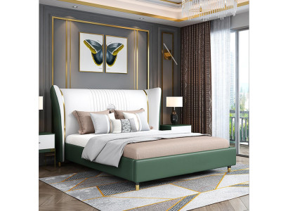 Designer Polster Doppelbett Betten Bett Schlafzimmer Textil Ehebett Leder