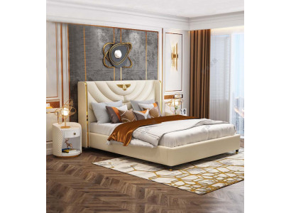 Schlafzimmer Bett Nachttische 3 tlg. Set Design Luxus Betten Holz Doppelbett NEU