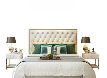 Klassischer Englischer Stil Bett Doppel Textil Chesterfield Betten 180x200cm