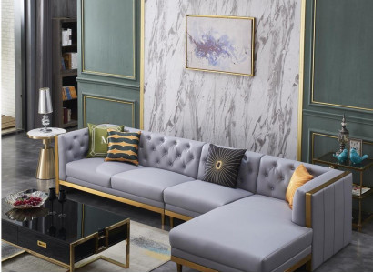 Ecksofa Sofa Couch Ledersofa Wohnlandschaft Luxus Moebel L Form