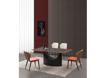 Design Ess Tisch 4 Stühle Set Garnitur Zimmer Gruppe 5 tlg. Tische Marmor