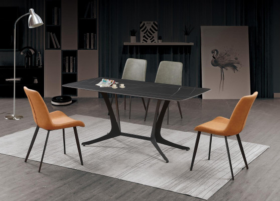 Esszimmer Luxus Tisch Säulen Tische Gruppe 5tlg. Set Garnitur Lehnstuhl