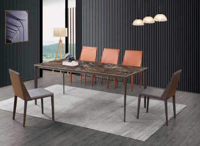 Komplett Set Esstisch + 4 Stühle Esszimmer Set Ess Gruppe Deko Holz Tisch