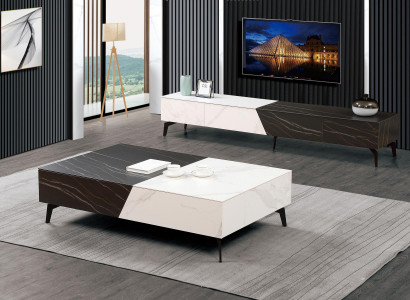 Holztisch Tisch Couchtisch Beistelltisch Sofa Design Wohnzimmer Hochglanz 130x80