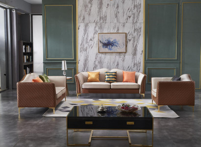 Sofagarnitur 3+2+1 Sitzer Klassischer Wohnlandschaft Sofas Deko Couchen Neu