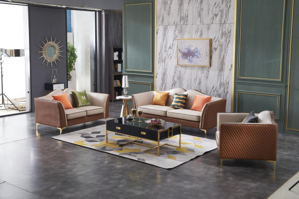 Sofagarnitur 3+2 Sitzer Klassische Garnituren Sofas Leder Couchen Polster