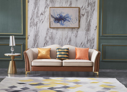 Sofa Dreisitzer Couch Klassische Neu Polster 3 Sitzer Leder Deko Couchen