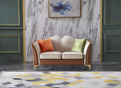 Klassische Zweisitzer 2er Sitzer Sofa Couch Polster Leder Couchen Sitz