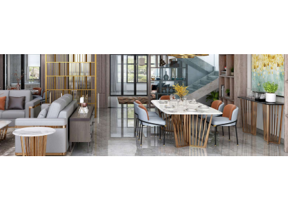 Esszimmer Wohnzimmer Edelstahl Design Tische 180x90cm Luxus Möbel Esstisch Tisch