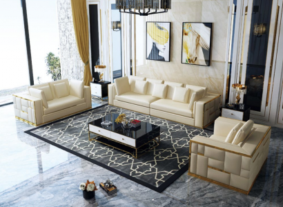 Couch Wohnlandschaft Garnitur Design Modern Sofagarnitur 3+2+1 Sofas