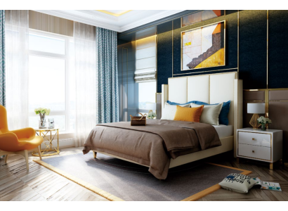 Doppelbett Betten Designer Bett Leder Polster Schlafzimmer Ehe Neu