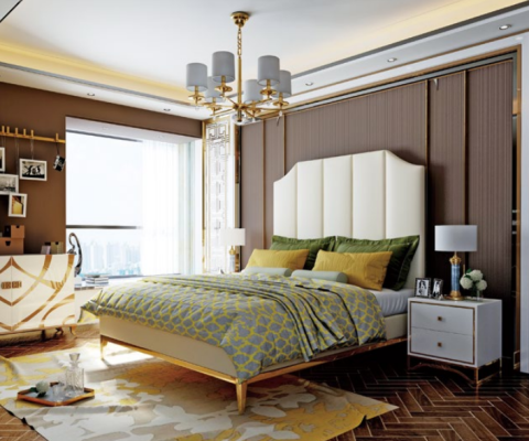 Bett Polster Deko Design Luxus Doppel Hotel Betten Schlaf Zimmer Leder