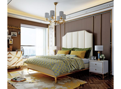 Bett Polster Deko Design Luxus Doppel Hotel Betten Schlaf Zimmer Leder