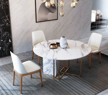 Design Esstisch Holz mit Edelstahl Elementen Deko Tische Esszimmer Möbel