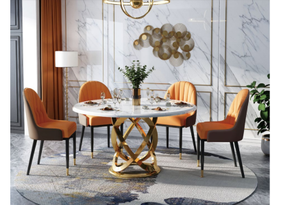 Hochwertige Wohnzimmer Rund Tische - Runde Designer Edelstahl Tisch