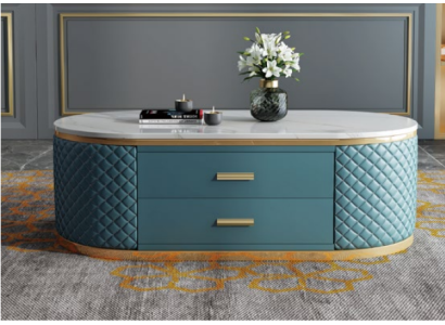 Hochwertige Wohnzimmer CouchTische - Oval Designer Edelstahl Tisch Luxus