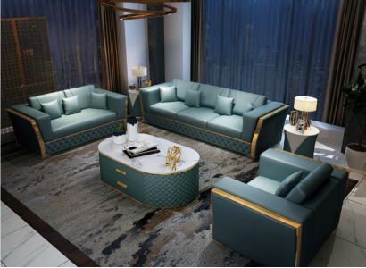 Komplett Set Sofagarnitur 3+2+1 Sitzer + Couchtisch Designer Wohnlandschaft