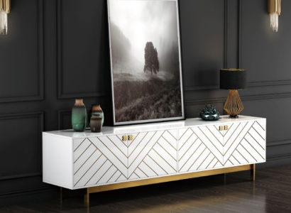 Edle Hochglanz Kommode Edelstahl Anrichte Kommoden USA Luxus Klasse