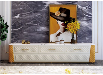 Sideboard TV Lowboard RTV XXL Schrank Tisch Wohnzimmer Holz Marmor