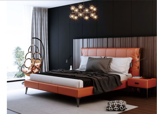 Doppelbett Bett Ehebett Design Luxus Luxur Polsterbett Designbett Textil