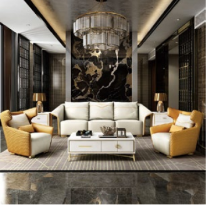 Luxus Möbel Sofagarnitur Couch Sofa Polster 3+1+1 Couchen Gelbe Designer