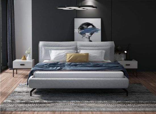 Italienische Designer Möbel Bett Doppel Schlazimmer 180x200cm Leder