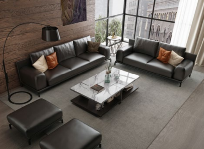 Italienische Luxus Möbel Sofagarnitur 3+2 + Hocker Möbel Couch Sofa 3tlg.