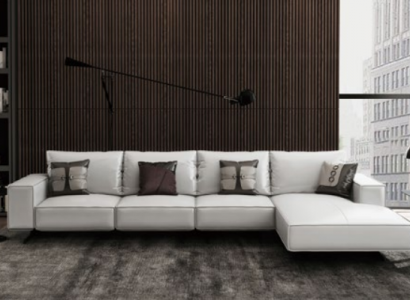 Moderne Wohnlandschaft Ecksofa Couch Polster Leder Sitz Ecke Deko Garnitur