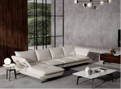 Italienische Polster Sitz Ecke Leder Couch Garnitur Moderne Wohnlandschaft