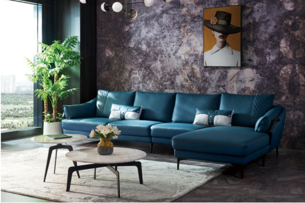 Italienische Polster Sitz Leder Ecke Garnitur Couch Moderne Wohnlandschaft