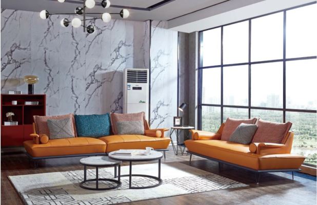 Italienische Polster Sitz Garnitur 4+2 Gruppe Leder Couch Modernes Sofa