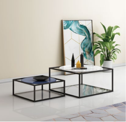 Doppel Set 2x Couchtisch Beistelltisch Kaffeetisch Design Wohnzimmertisch