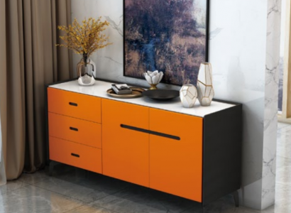 Italienische Stil Möbel Hoch Kommode Designer Schrank Schränke Orange