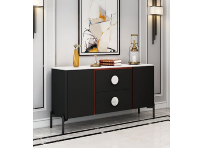 Designer Italienische Kommode Anrichte Schrank Regal Metall Luxus Wohn