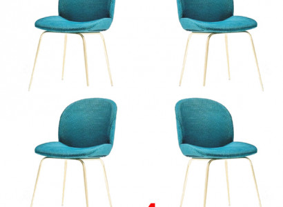 Gepolsterte Esszimmer Stühle 4x Stuhl Gruppe Garnitur Stoff Design